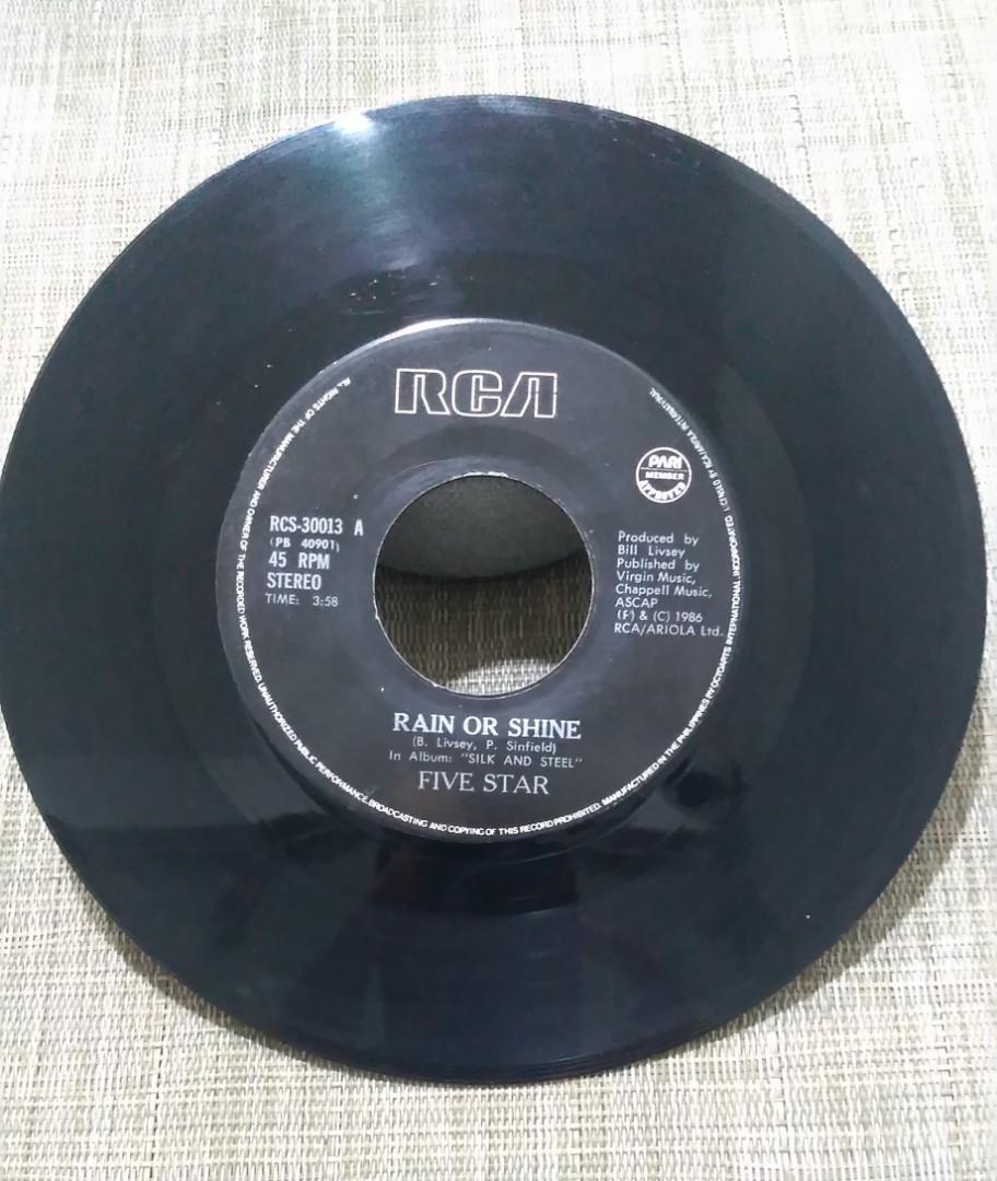 45 rpm: Rain or Shine / Crazy - Five Star (Category: Vinyls) located in Caloocan City. Submitted by junmadrid (Listing ID 1017321395, Image 1). Description: 45 rpm Five Star Rain or Shine / Crazy Php 300.00 The Vinyl is in good condition.