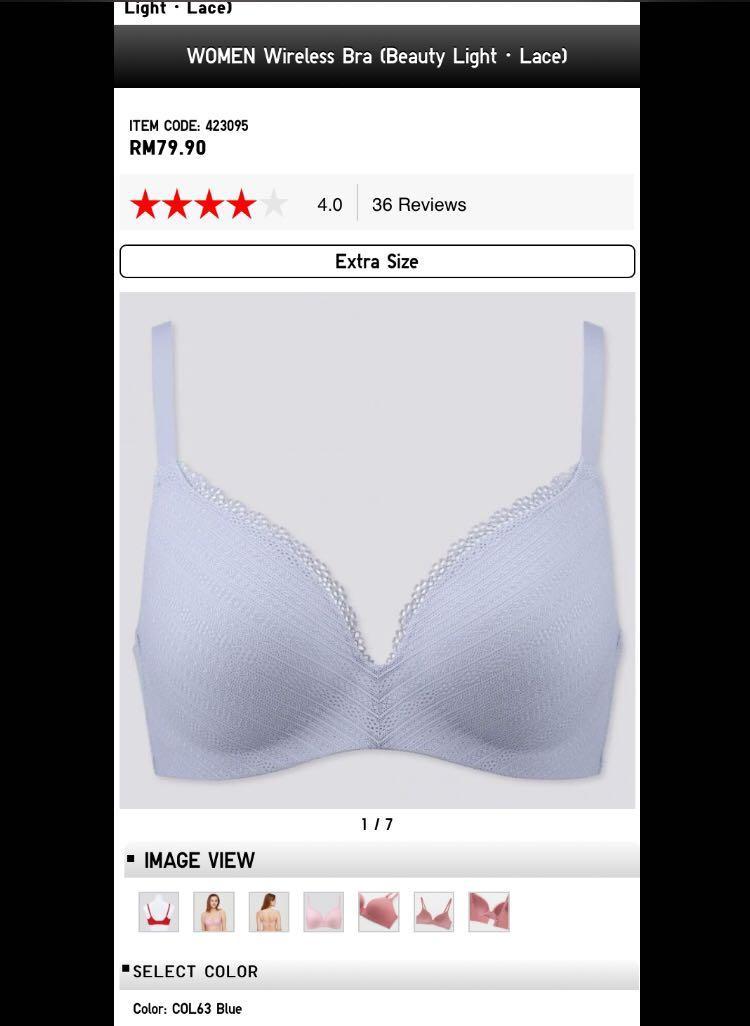 75 80 Def Uniqlo Woman Wireless Bra Beauty Light Lace Women S Fashion Clothes Others On Carousell