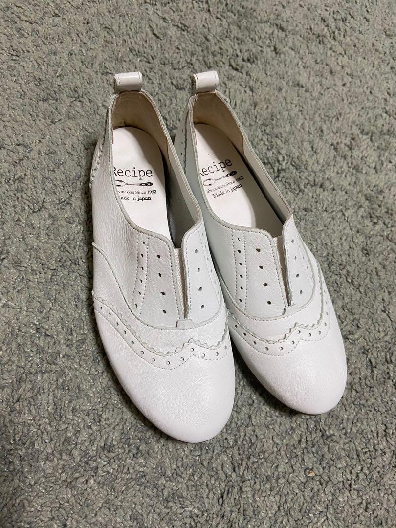 日本製白色斯文皮鞋 女裝 女裝鞋 Carousell