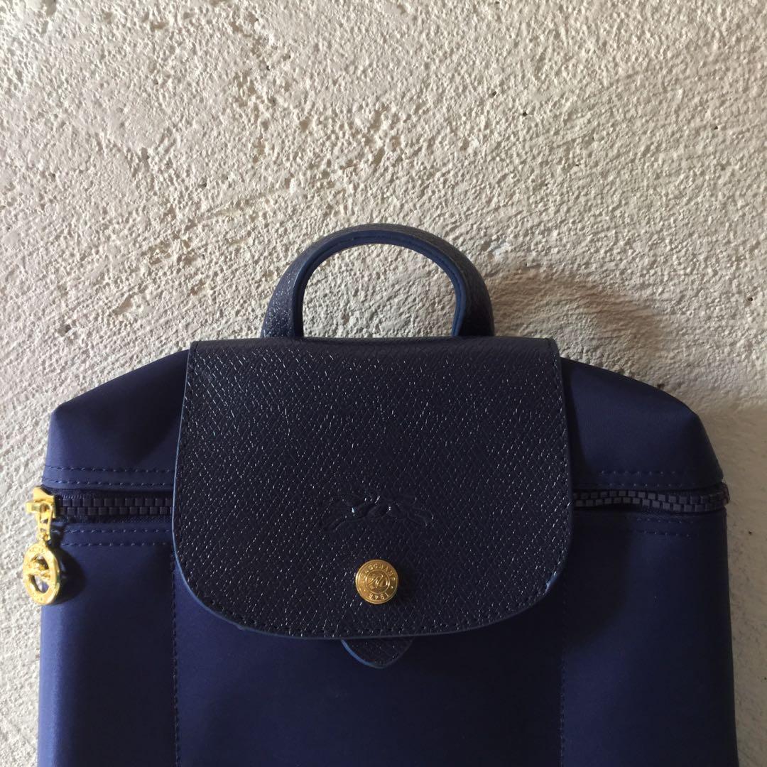 Longchamp navy backpack outlet