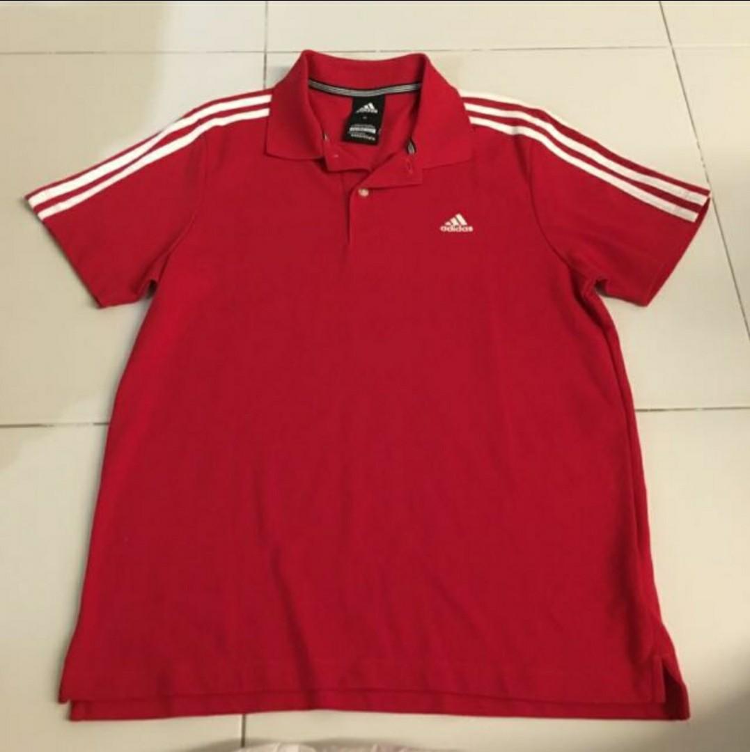 adidas red polo shirt