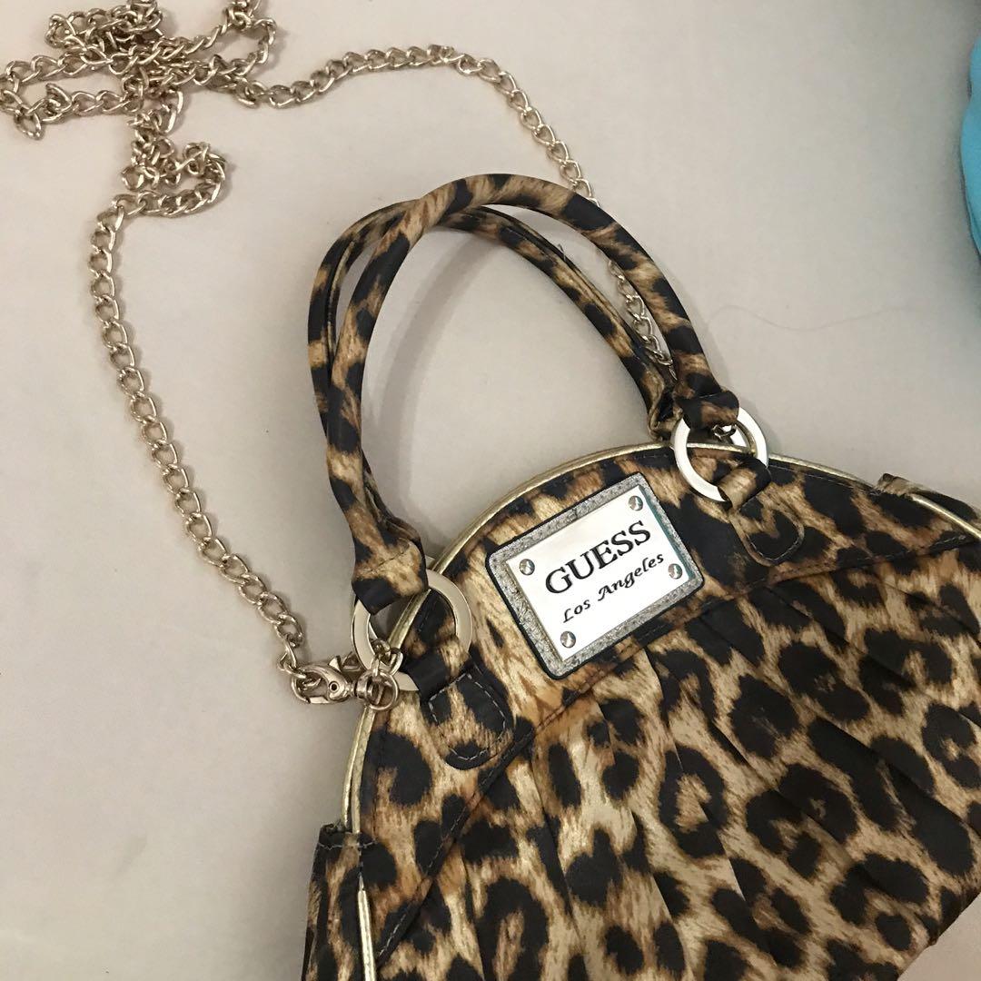 Authentic Guess Leopard print handbag, Women's Fashion, Bags & Wallets ...