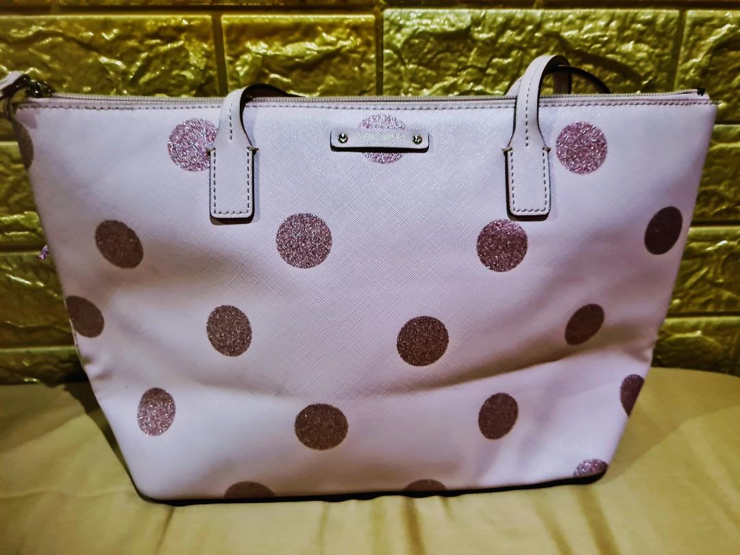 Kate spade pink shop glitter polka dot purse