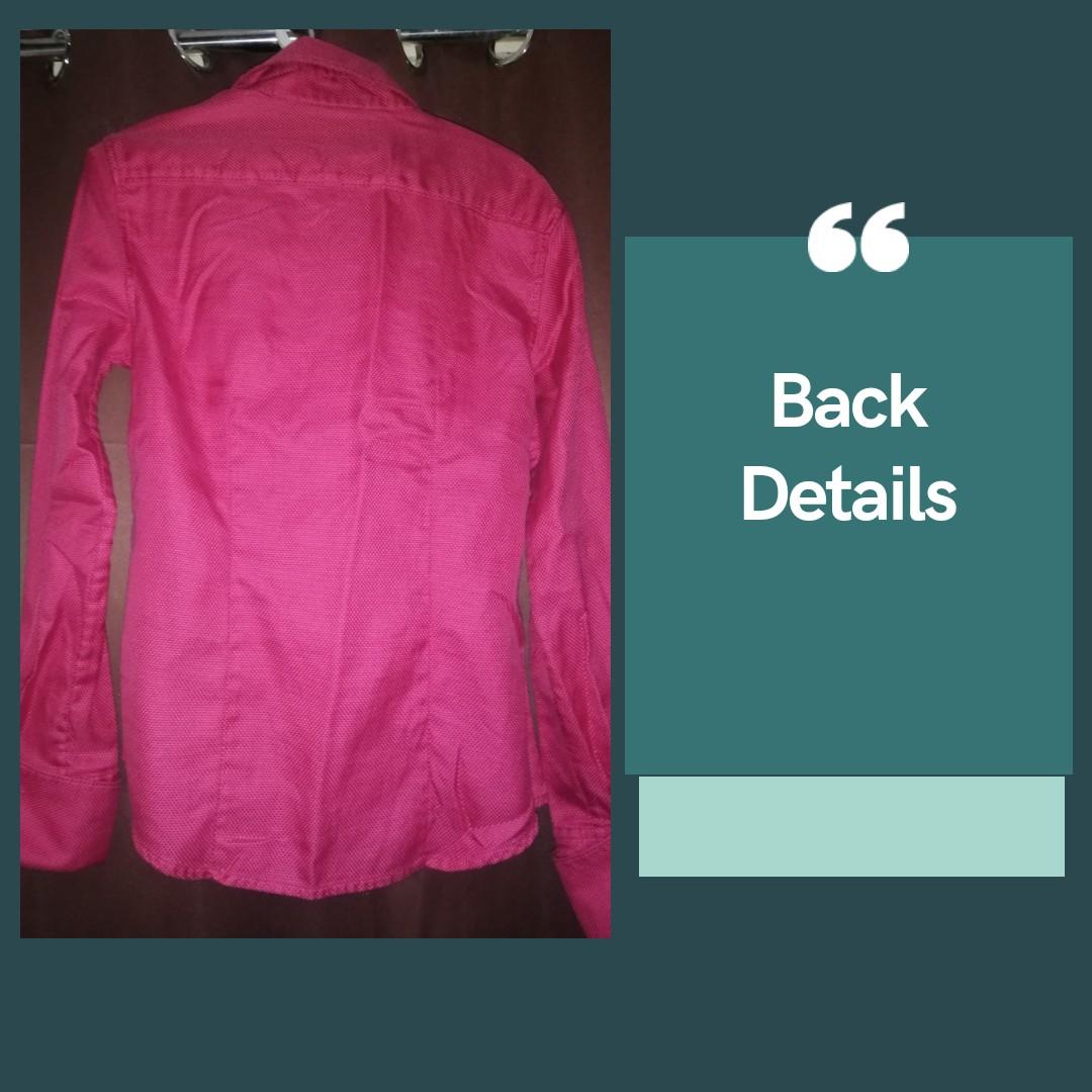 BANANA REPUBLIC Pink Longsleeves (Category: Longsleeves) located in Pasig City. Submitted by ceejay003 (Listing ID 1017325117, Image 2). Description: Used Once 👉 No flaws 👉 Color pink 👉 Size is fit form small to semi medium.