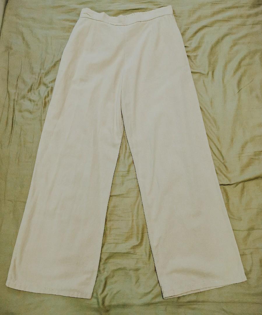 Beige/Light Brown Linen Pants, Women's 