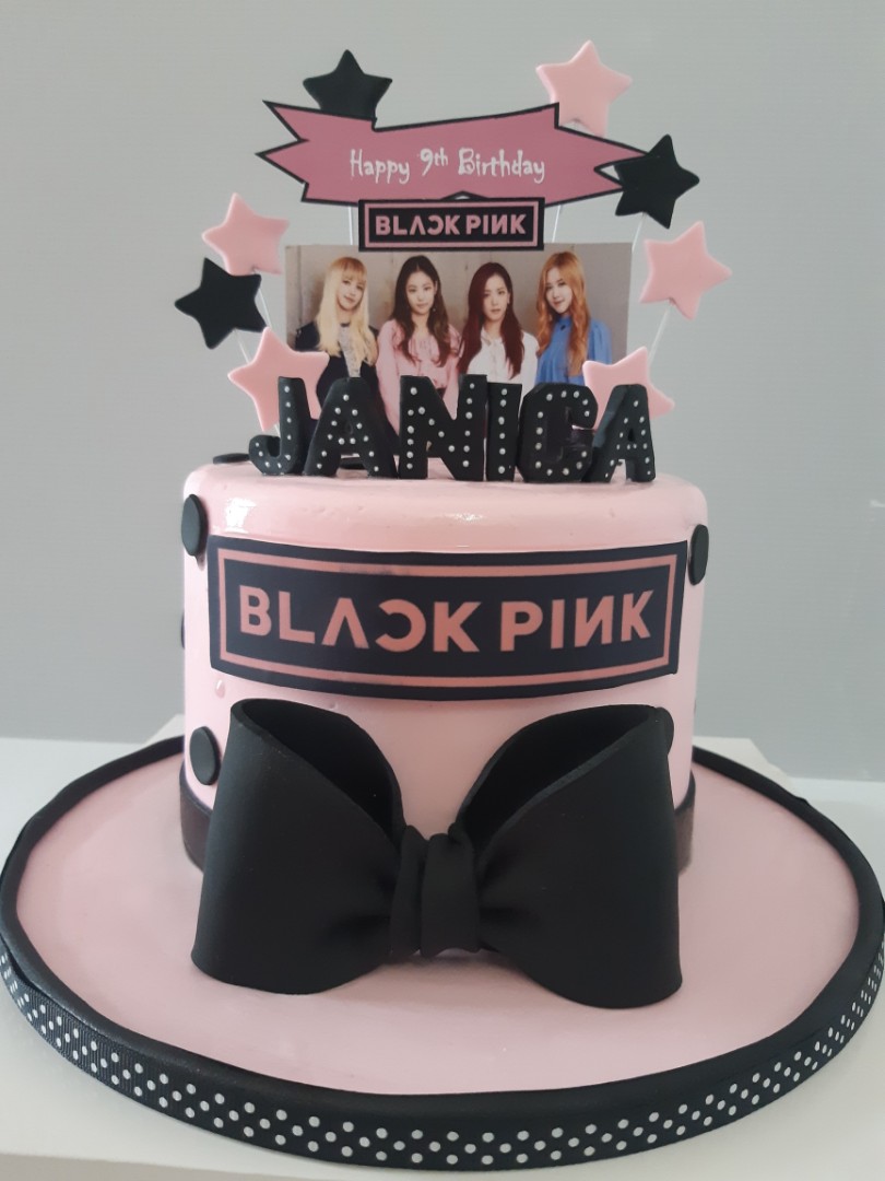 Black Pink Photo Birthday Cake – Cake Me Up Patisserie