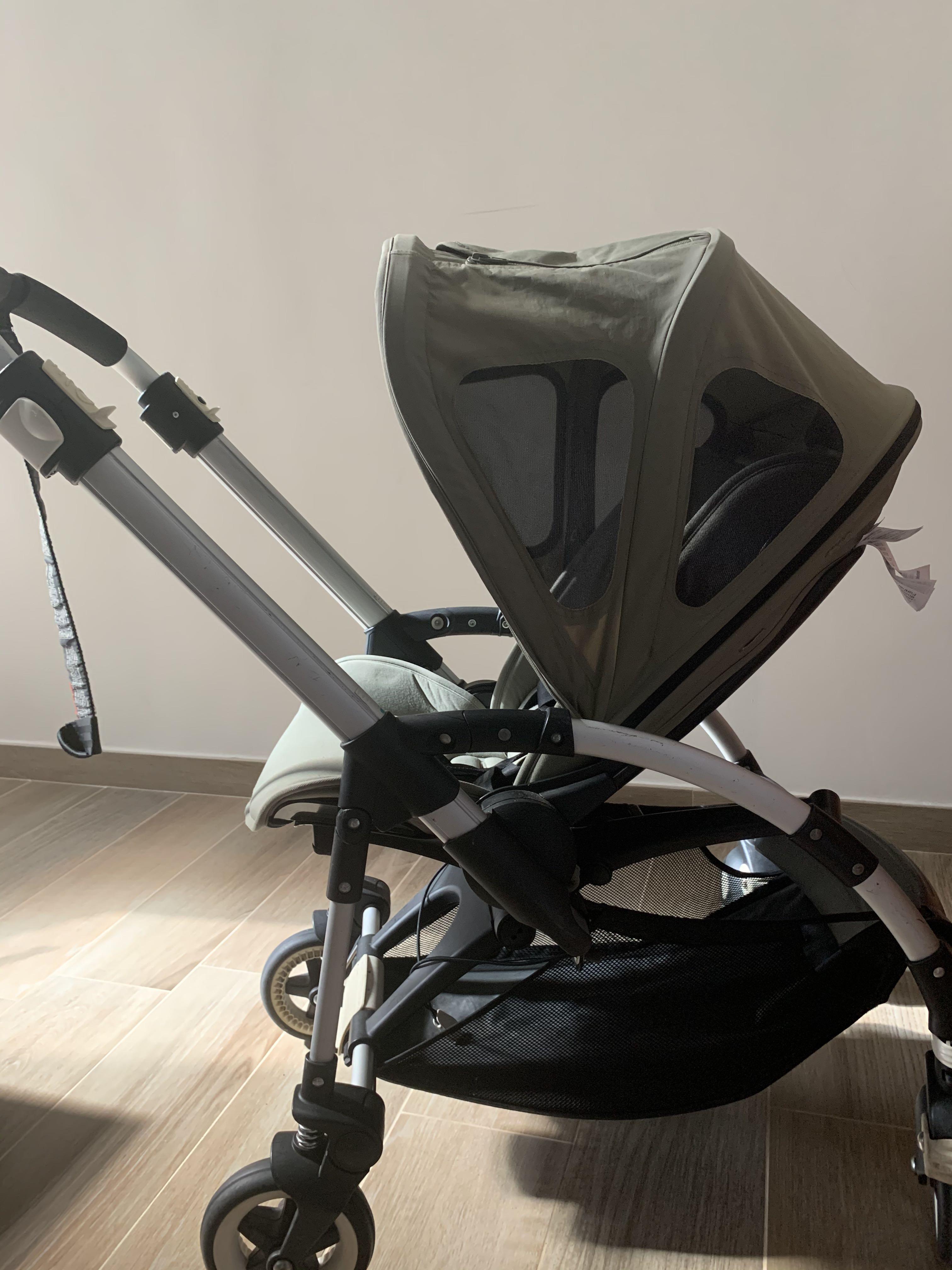Bugaboo Bee Stroller + Maxi Cosi Pebble Car Seat + Outlook Sunshade