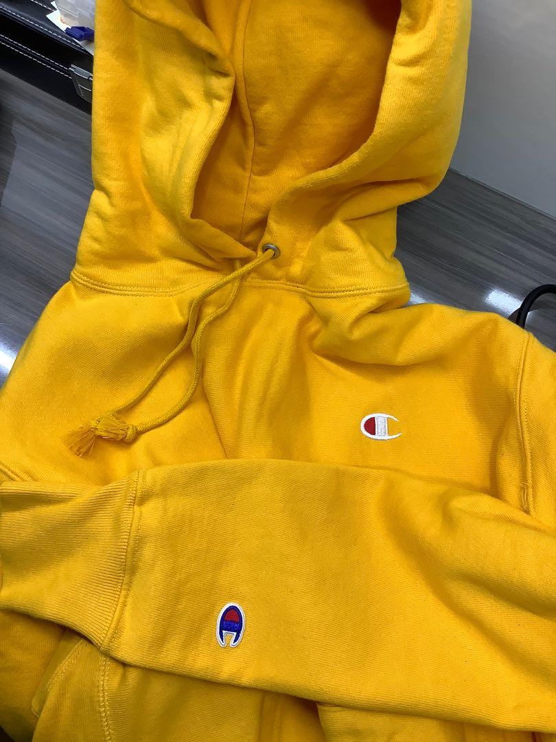 golden yellow champion hoodie