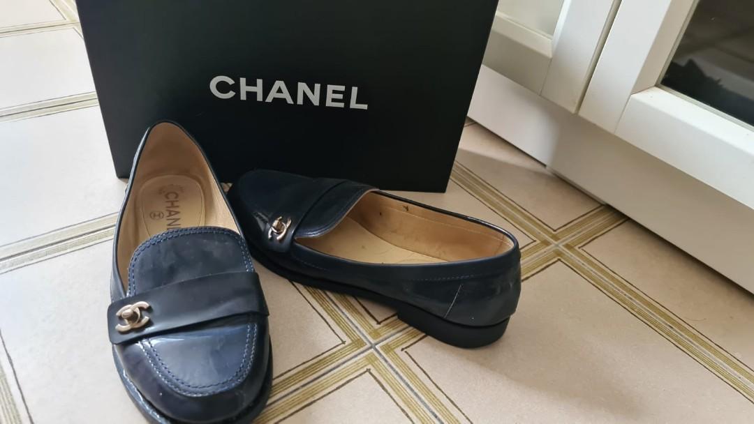 chanel slip on loafers