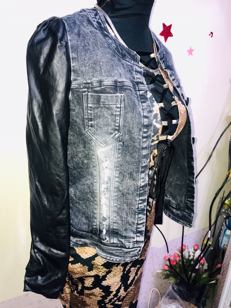 denim jacket with leather jacket