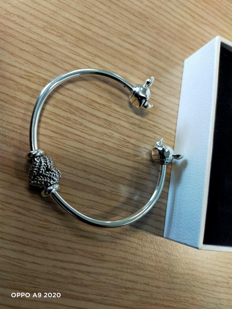 Disney Pandora Moments Mickey Mouse and Minnie Mouse Open Bangle