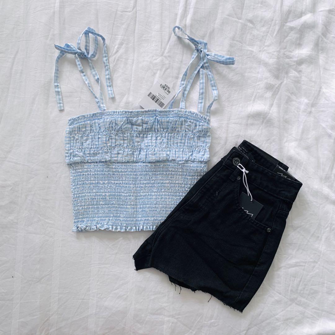 smocked top with straps