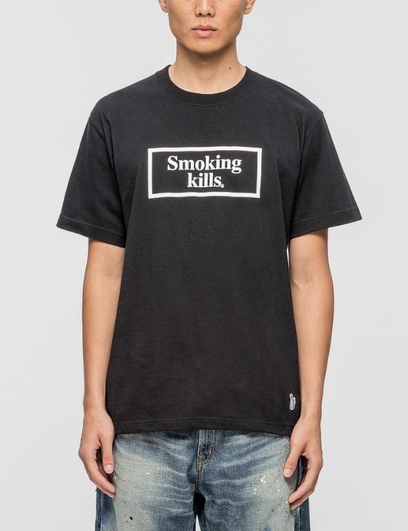 Fr2 Smoking Kills Box Logo Black Tee T Shirt Rabbits Men S Fashion Tops Sets Tshirts Polo Shirts On Carousell