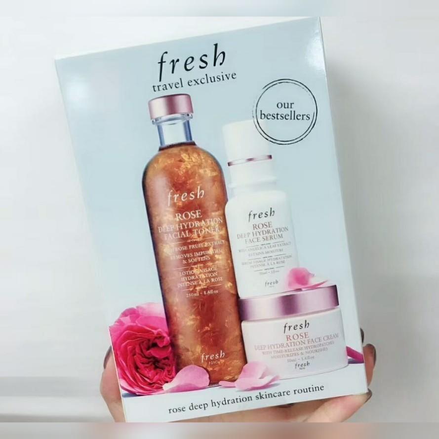 fresh rose deep hydration skincare set
