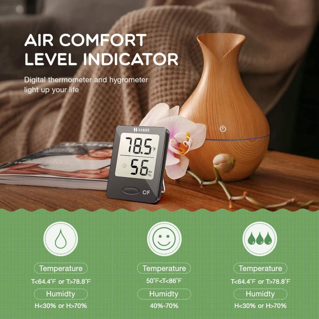 Habor Digital Hygrometer Indoor Thermometer, Humidity Gauge