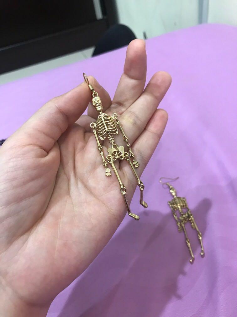 H M Skeleton Earrings