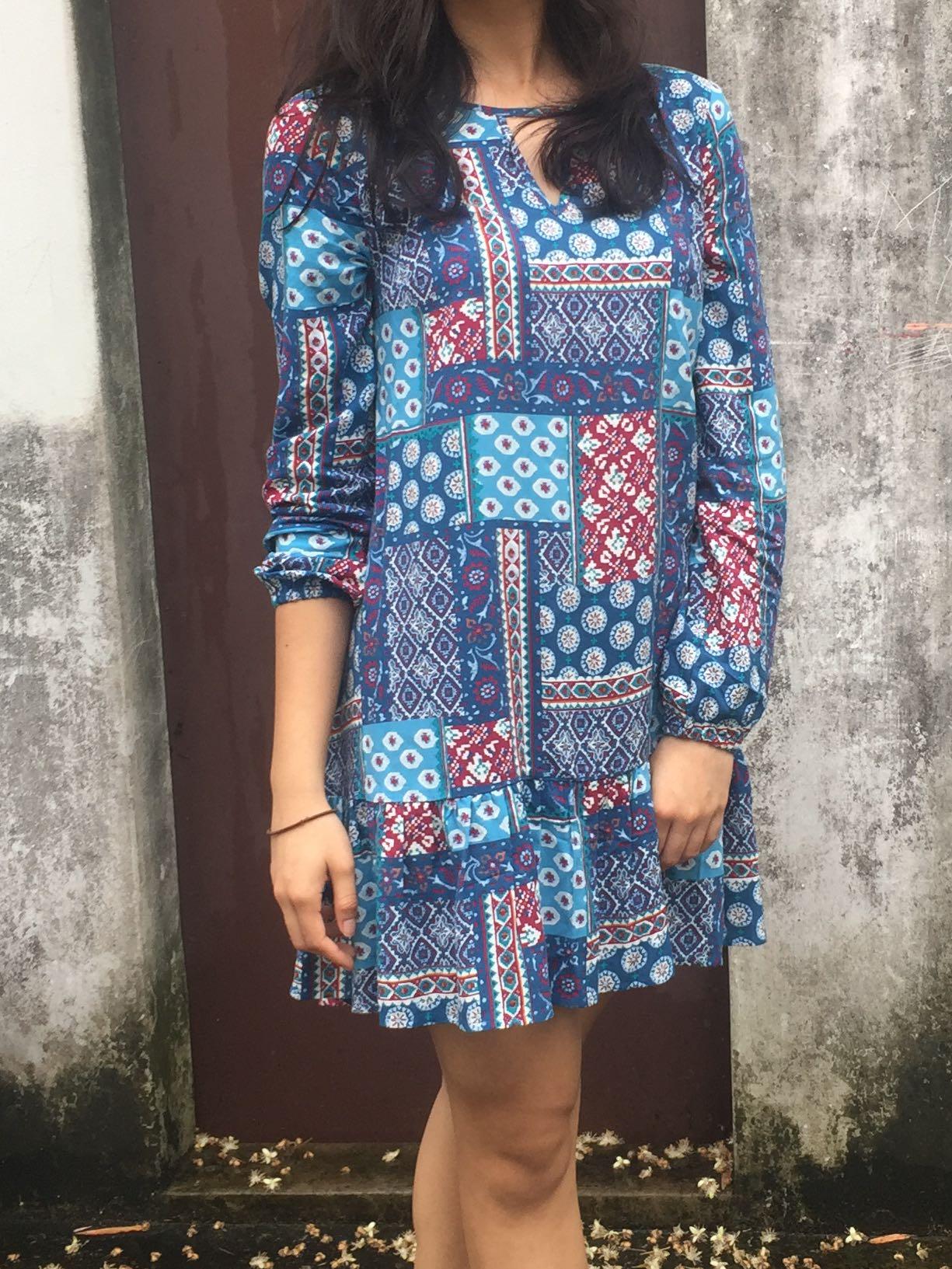 Printed swing dress clearance