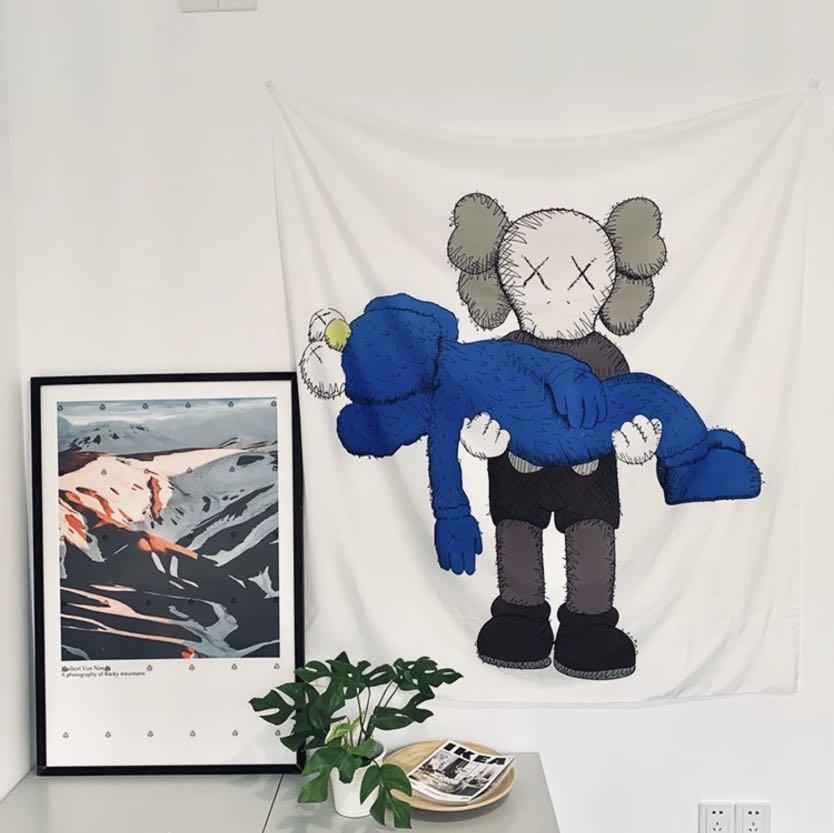 KAWS Tapestry, Furniture & Home Living, Home Decor, Wall Decor on Carousell