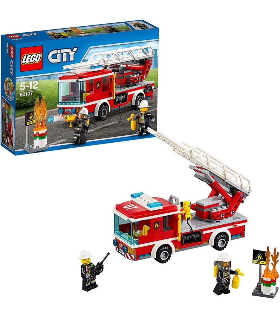 Lego City 雲梯消防卡車fire Ladder Truck 滅火筒油桶爆炸積木消防員fireman Firefighter 玩具車行貨 玩具 遊戲類 玩具 Carousell