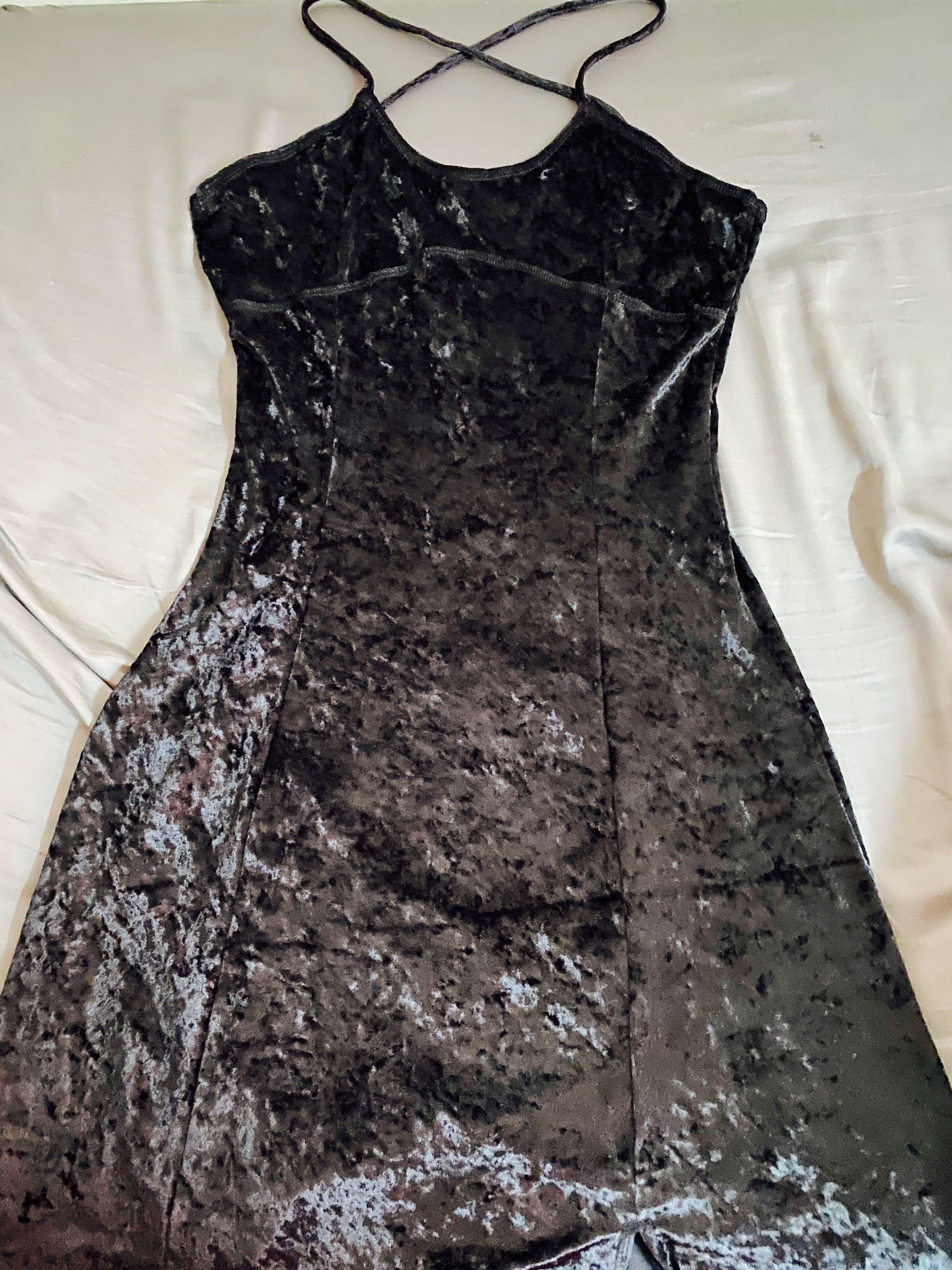 miss selfridge black velvet dress