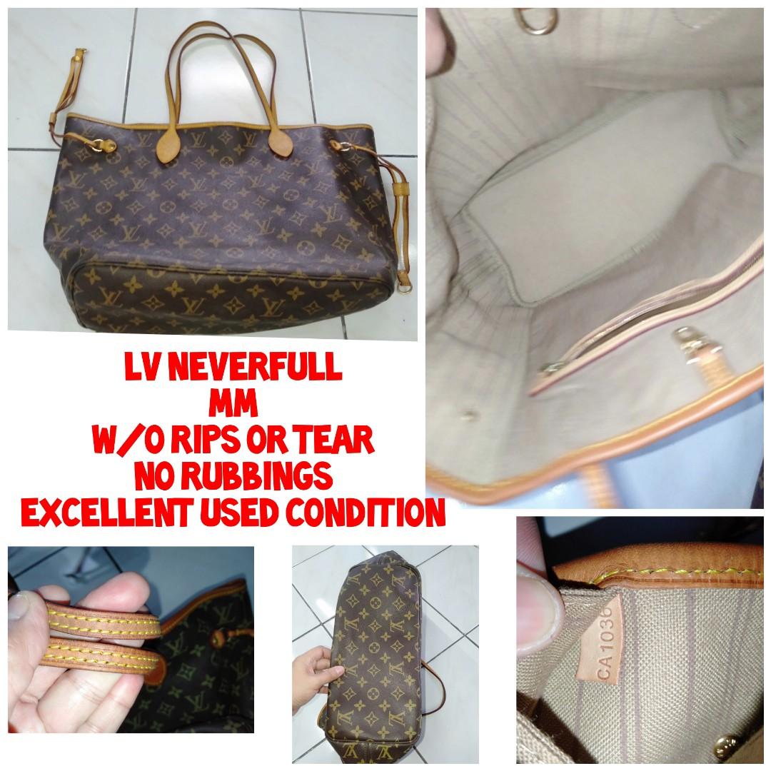 Preloved LV Neverfull, Luxury, Bags & Wallets on Carousell