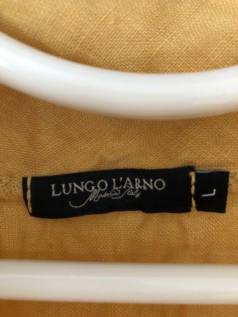 Made In Italy 100 Linen Lungo L Arno Blouse Top In Camel Women S