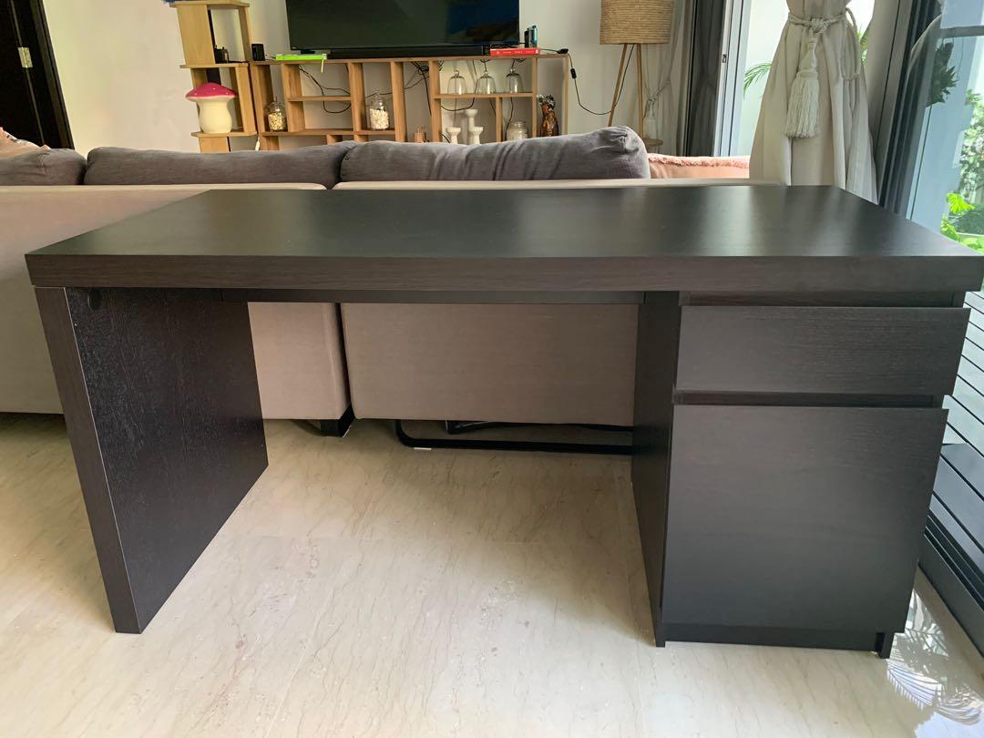 malm brown desk