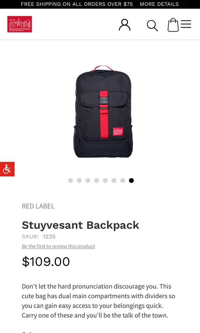 Manhattan portage cordura lite stuyvesant backpack top