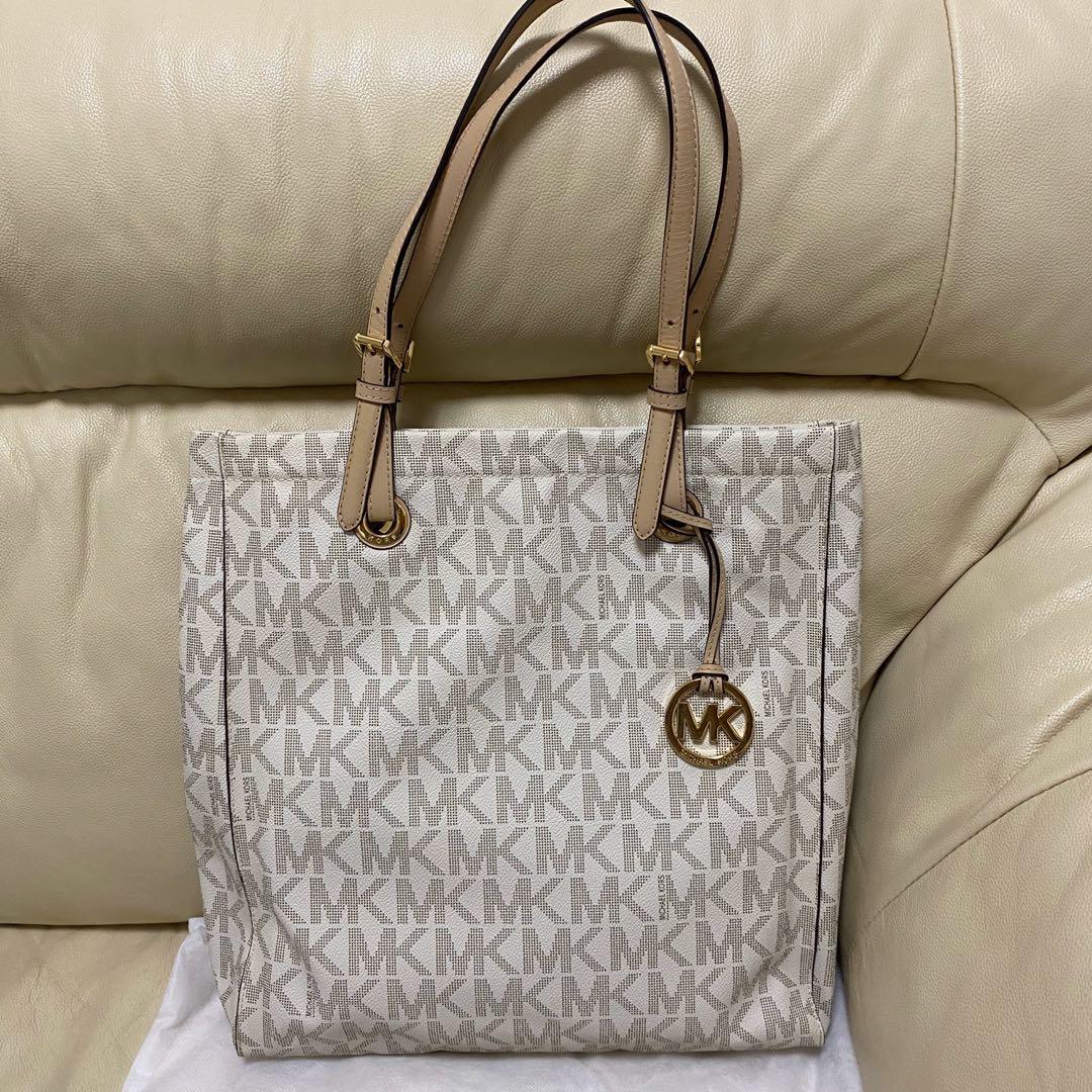 mk white tote