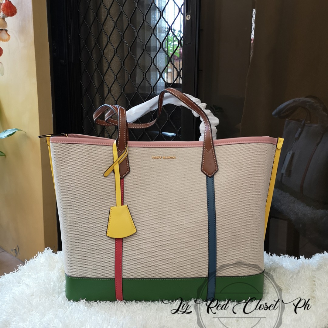 ON HAND: Authentic Tory Burch Perry Canvas Triple-Compartment Tote, Women's  Fashion, Bags & Wallets, Purses & Pouches on Carousell