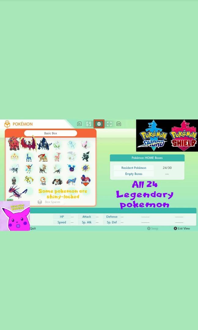 Pokemon Sword And Shield All 25 Shiny Legendary Pokemon Home Additions Toys Games Video Gaming In Game Products On Carousell