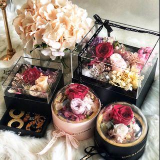 Preserved flowers jewelry box