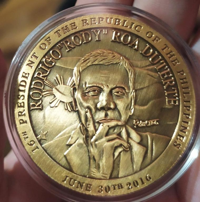 PRESIDENT DUTERTE COMMEMORATIVE COINS MEMORABILIA COLLECTIBLES, Hobbies ...