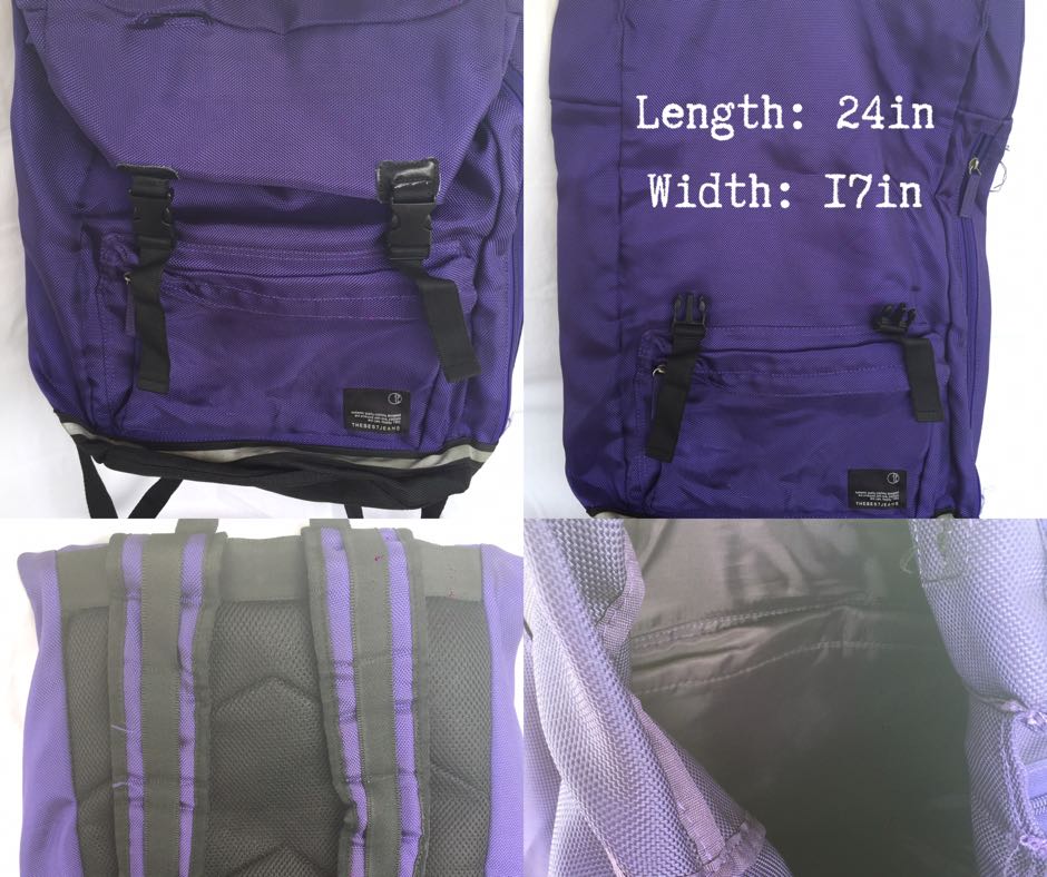 purple travel backpack