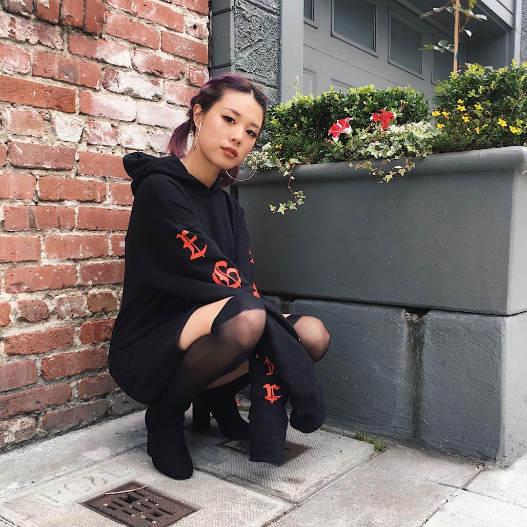Red oversized hoodie new arrivals dress