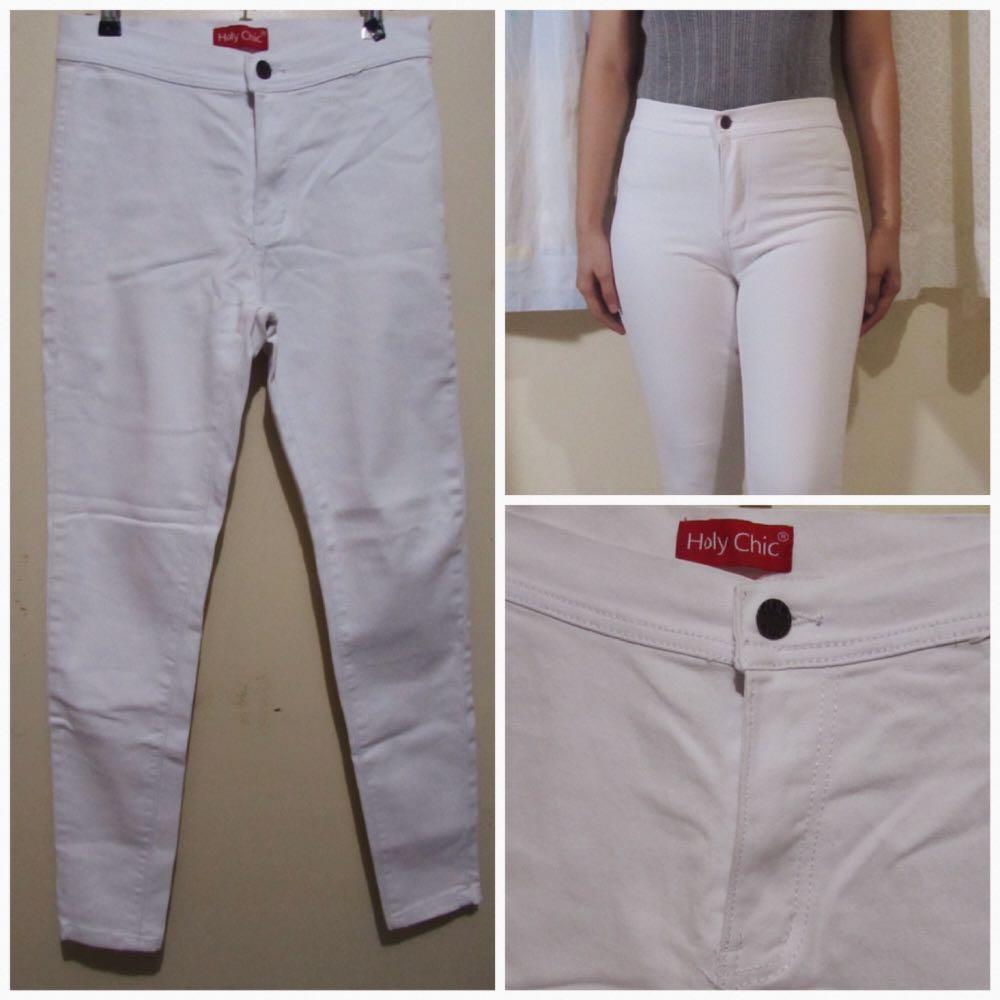 skinny fit high rise pants