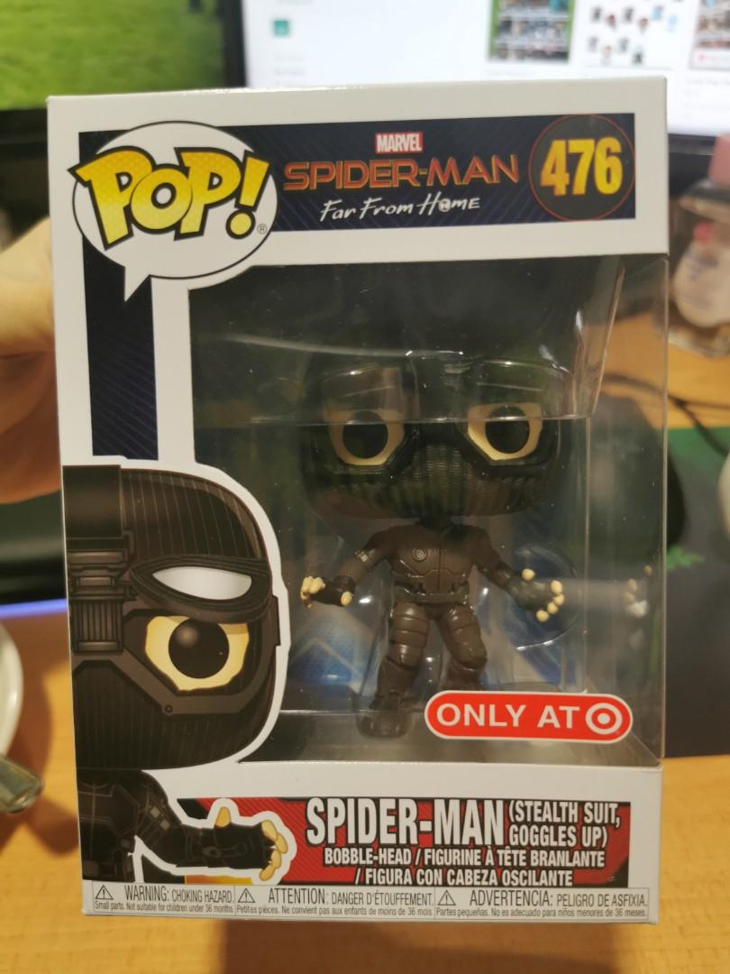 spider man stealth suit goggles up funko pop