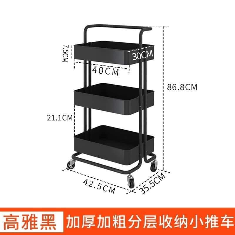 Trolley (Category: Storage Boxes & Baskets) located in Mandaluyong City. Submitted by shopmla (Listing ID 1017310743, Image 3). Description: NEW 3-Tier Kitchen Utility Trolley Cart Shelf Storage Rack Organizer with Wheels and Handle 2colors P1, 800..