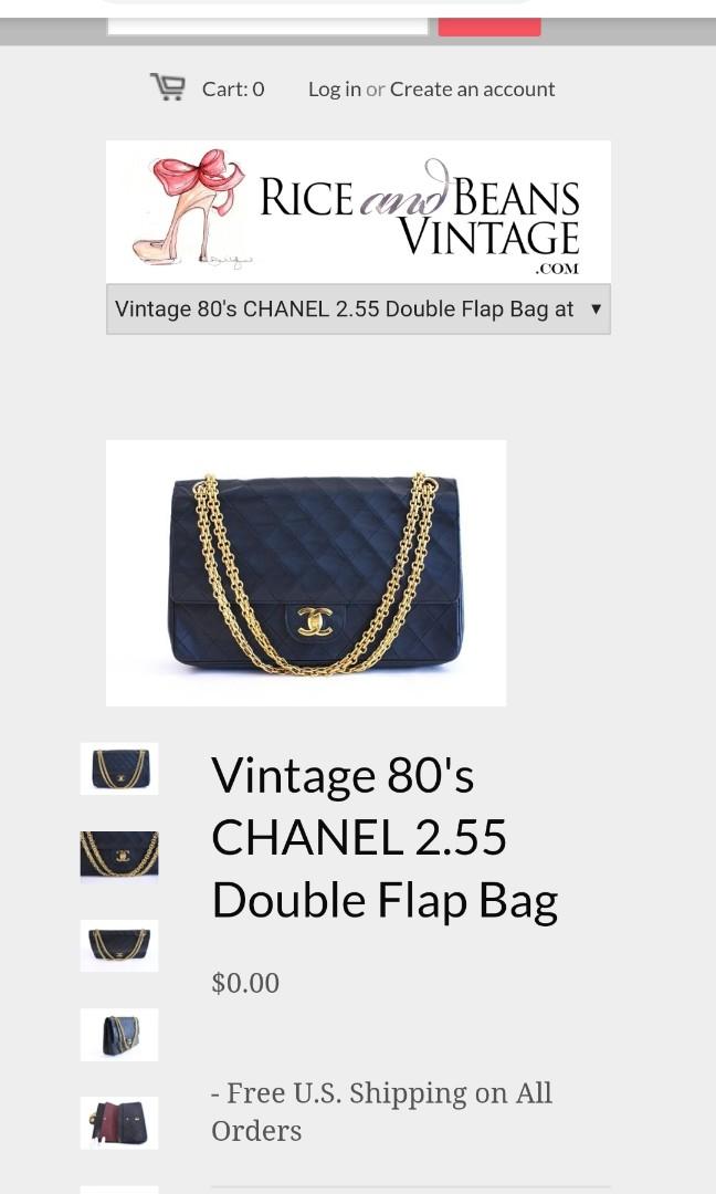 Vintage 80's CHANEL 2.55 Double Flap Bag 80%🆕, 名牌, 手袋及銀包