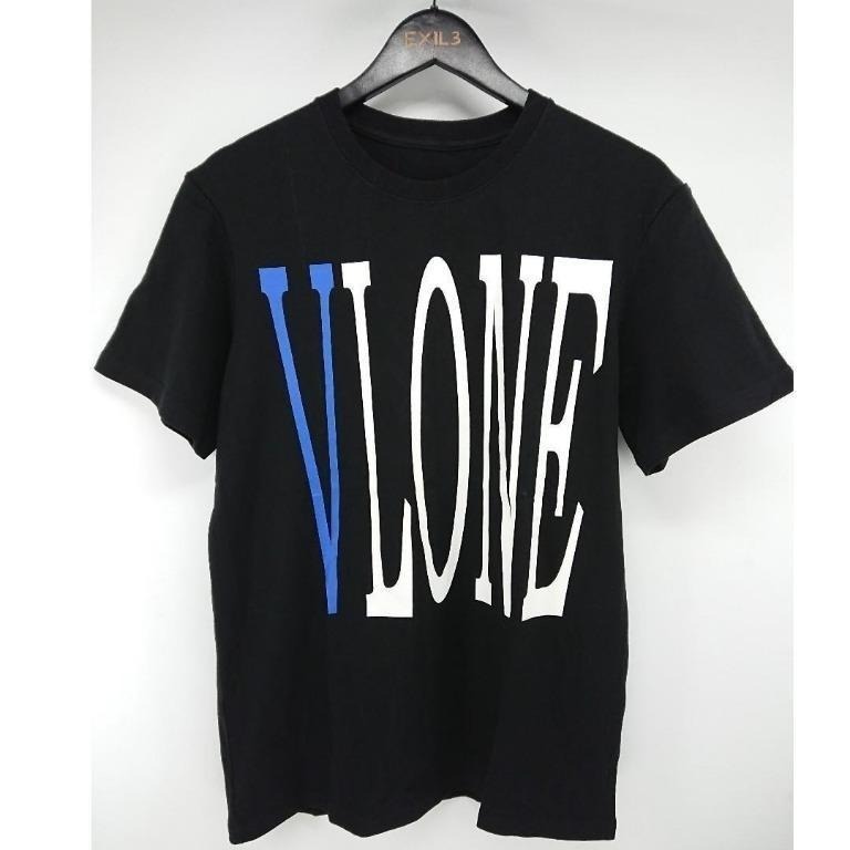 Vlone Staple Tee (Black/Blue) [S.M.L.XL], Men's Fashion, Clothes, Tops
