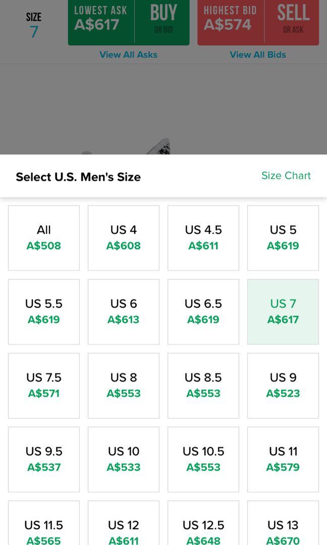 yeezy zebra size chart