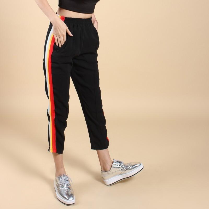 high waisted rainbow pants