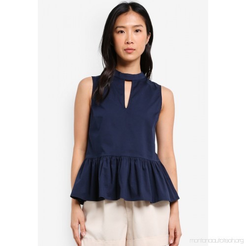 high neck peplum top