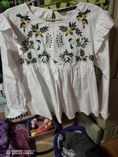 Zara embroidered top