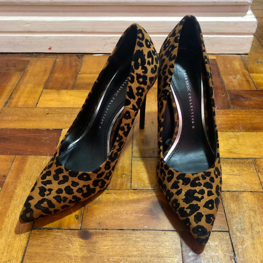 zara leopard heels