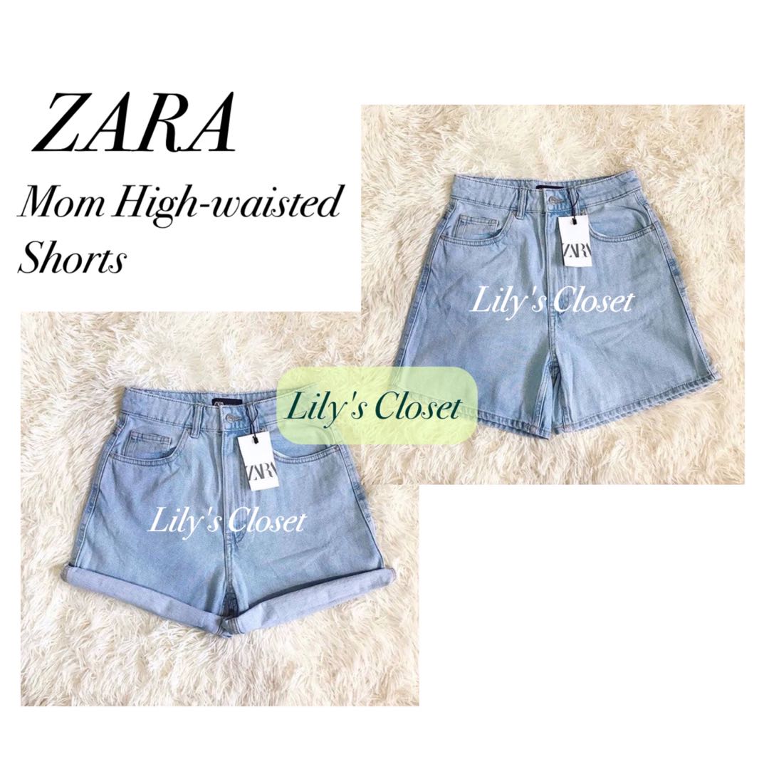 Zara Mom High Waisted Shorts Overrun Women S Fashion Bottoms Shorts On Carousell