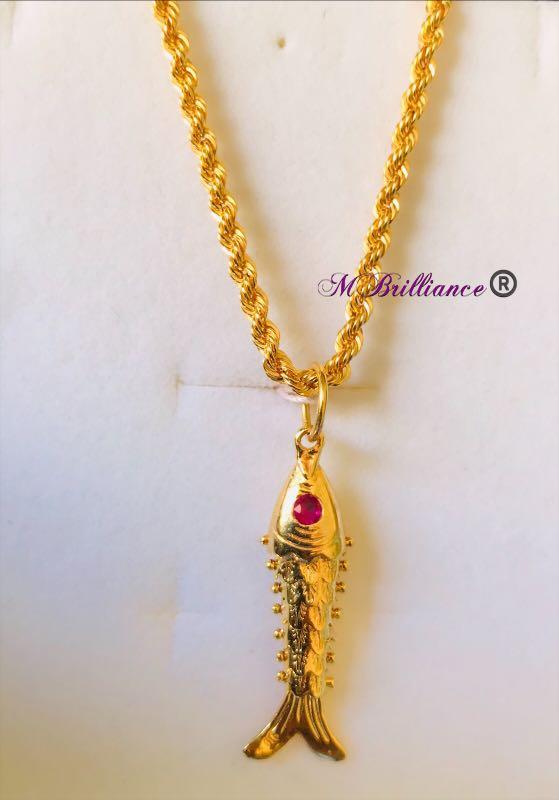 Gold chain with clearance fish pendant
