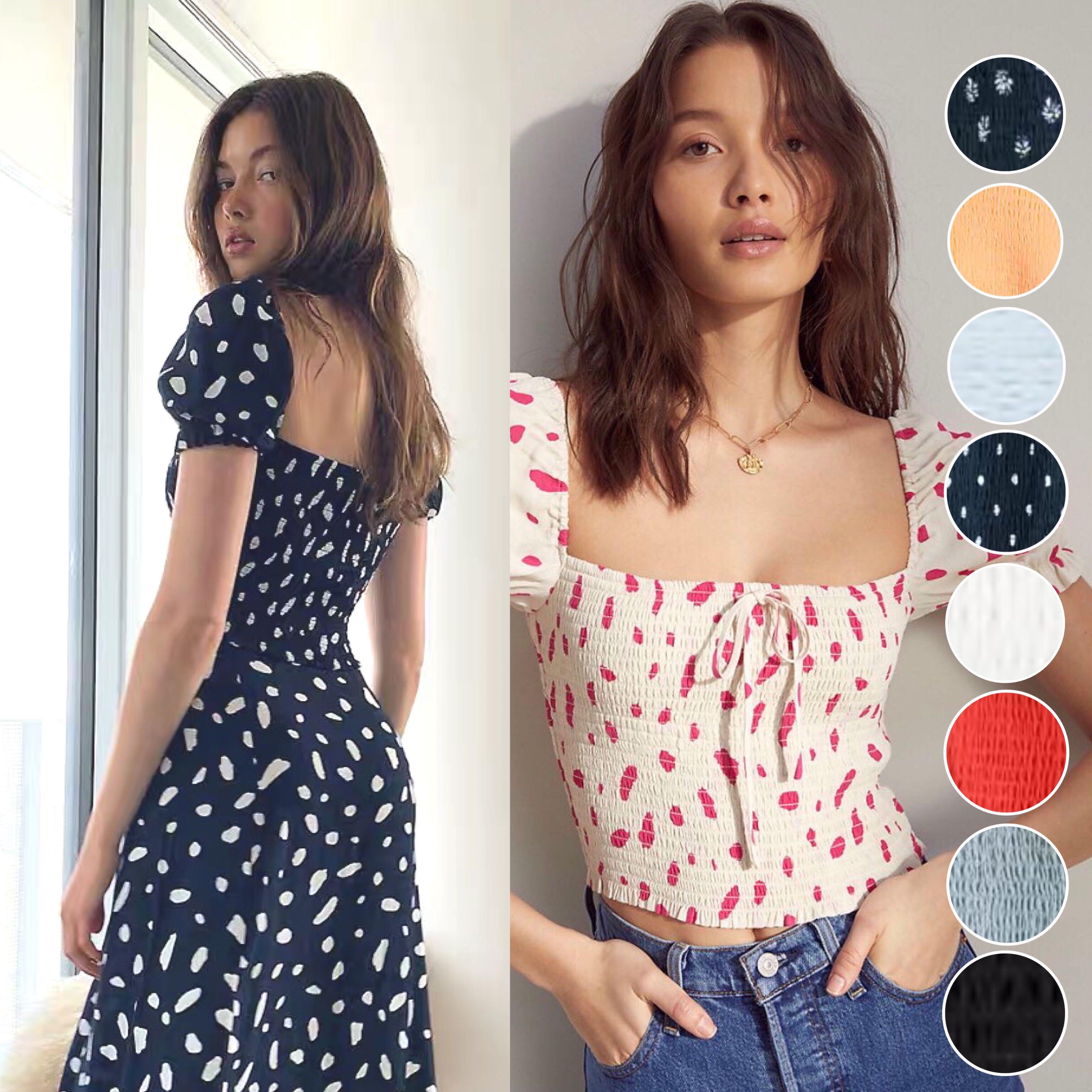 Wilfred smocked blouse store