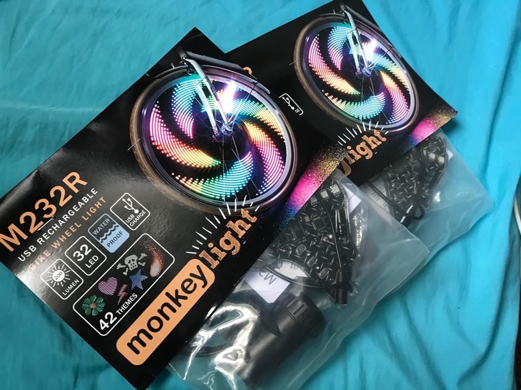 Bicycle lights A pair of M232R USB Rechargeable Monkey Light