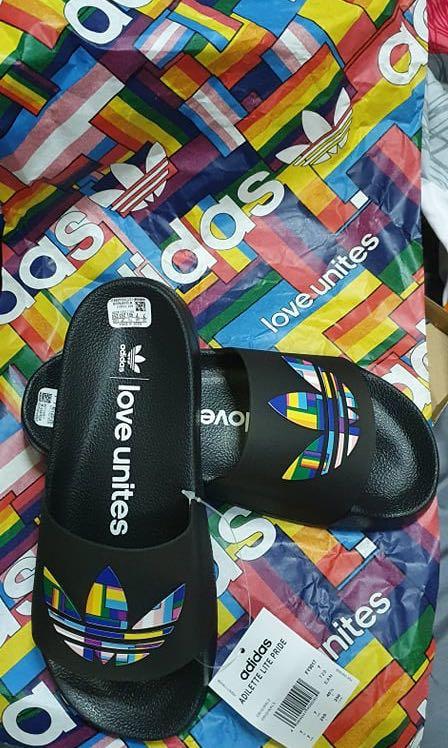 Adidas Adilette Lite Pride Men s Fashion Footwear Flipflops and